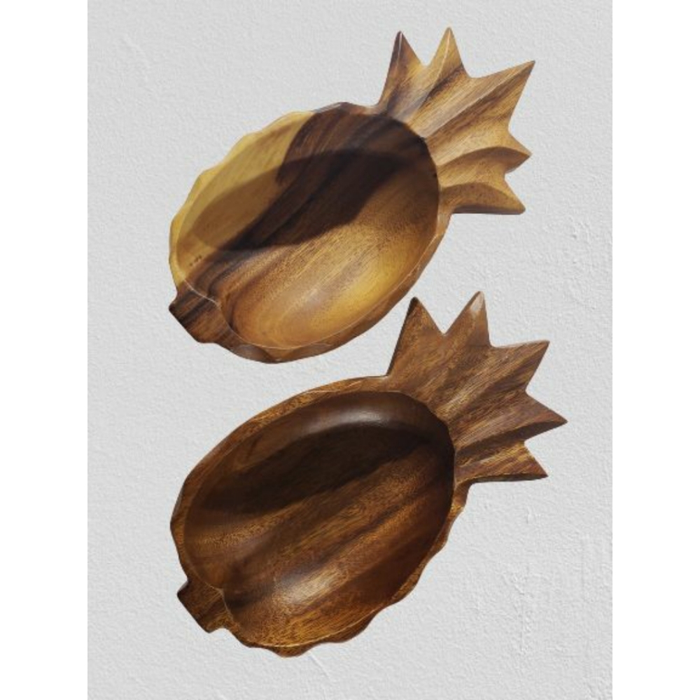 Vintage Hawaii Hardwoods Monkey Pod Pineapple Bowl